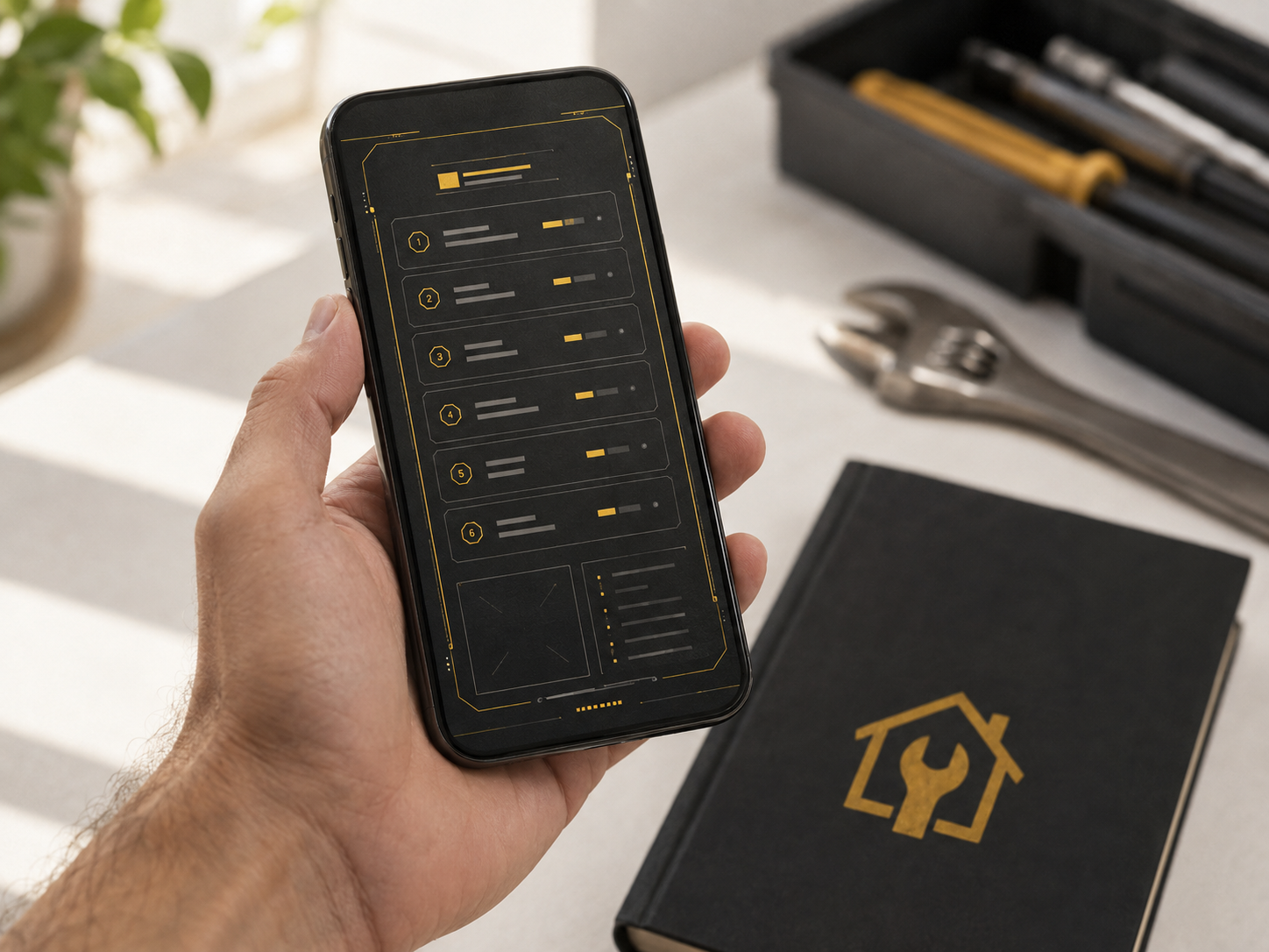 Ficha de reparo aberta no celular